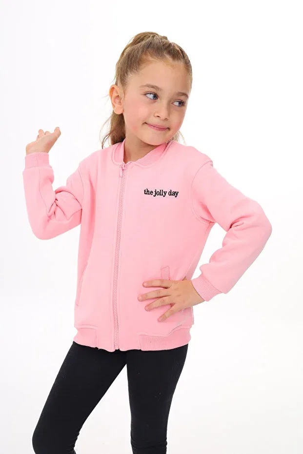 Детский кардиган для девочек с вышивкой Toontoy, Pink — фото 3