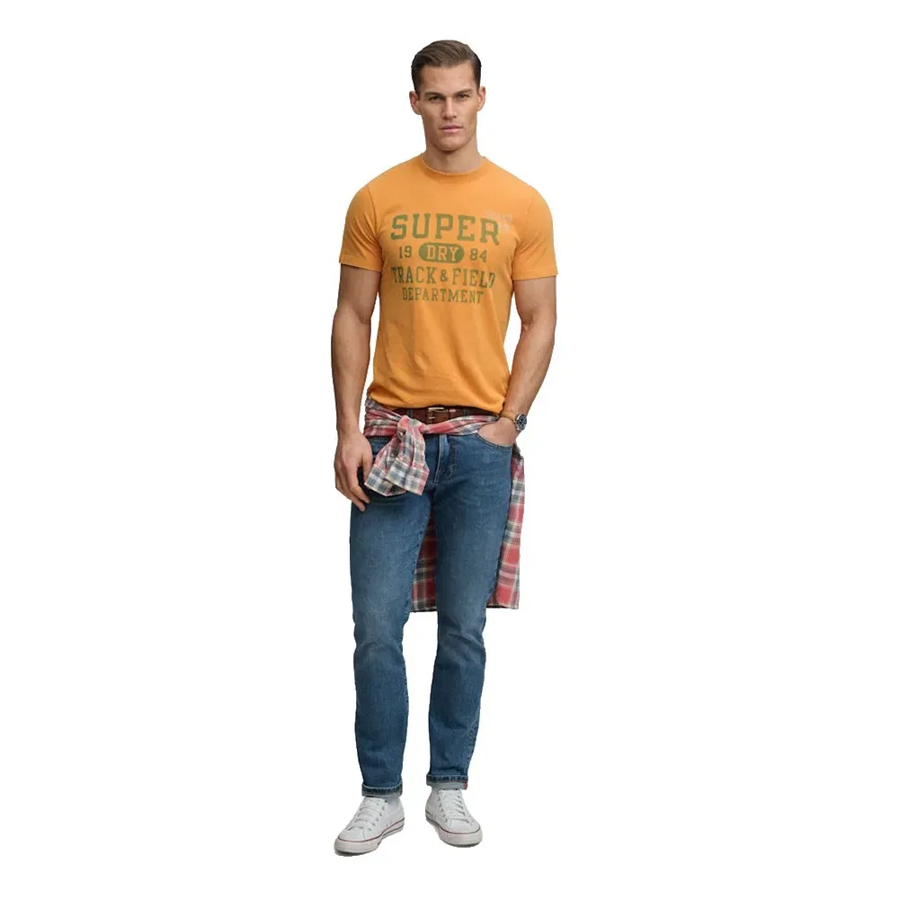 Футболка Superdry Vintage Prep Relaxed Fit с коротким рукавом, оранжевый — фото 4