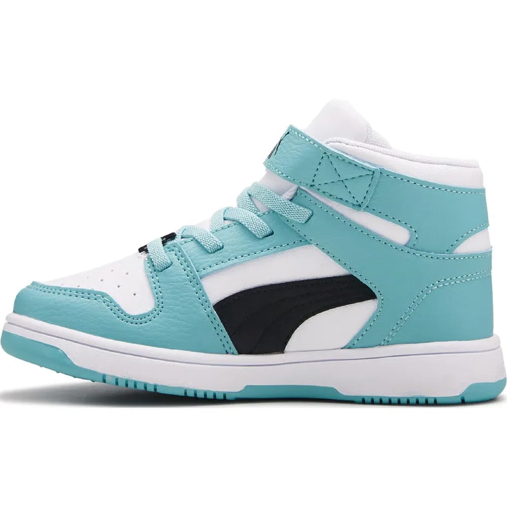 Детские высокие кроссовки Puma, White/Blue/Black — фото 3