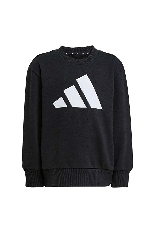 Детский спортивный комплект для девочек с принтом Essentials kids jogger tracksuit set Adidas, Black-White — фото 2