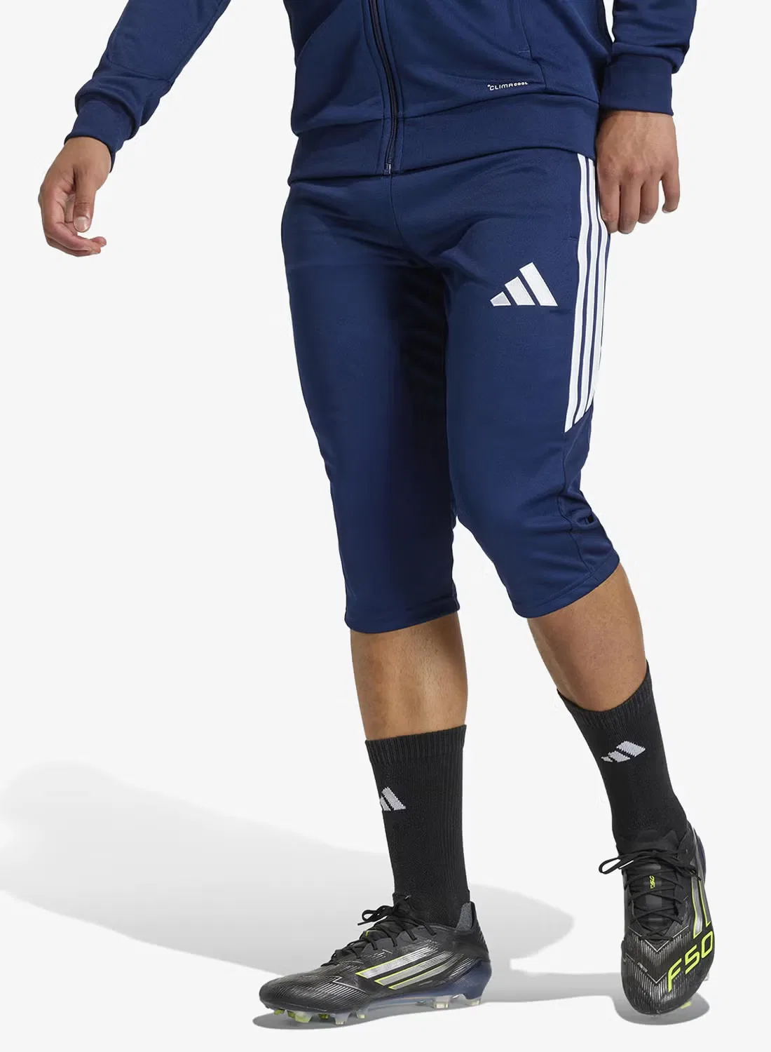 Брюки тренировочные 3/4 Tiro26 League Adidas, голубой