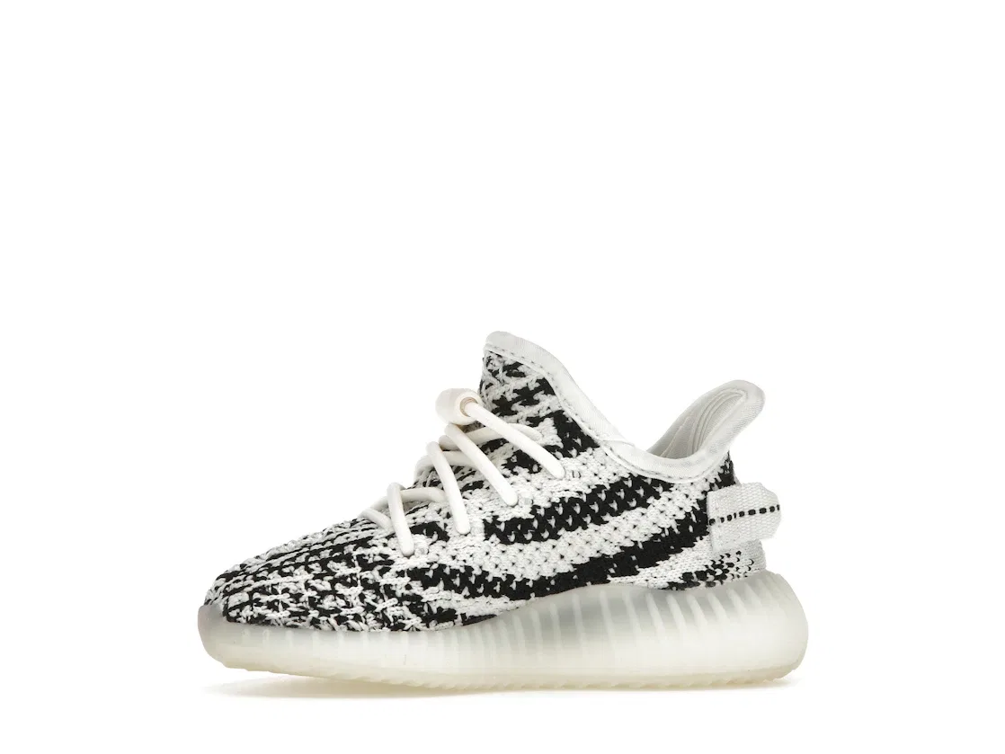 Детские кроссовки lifestyle с полосатым принтом Adidas Yeezy Boost 350 V2, White Core Black Red — фото 3