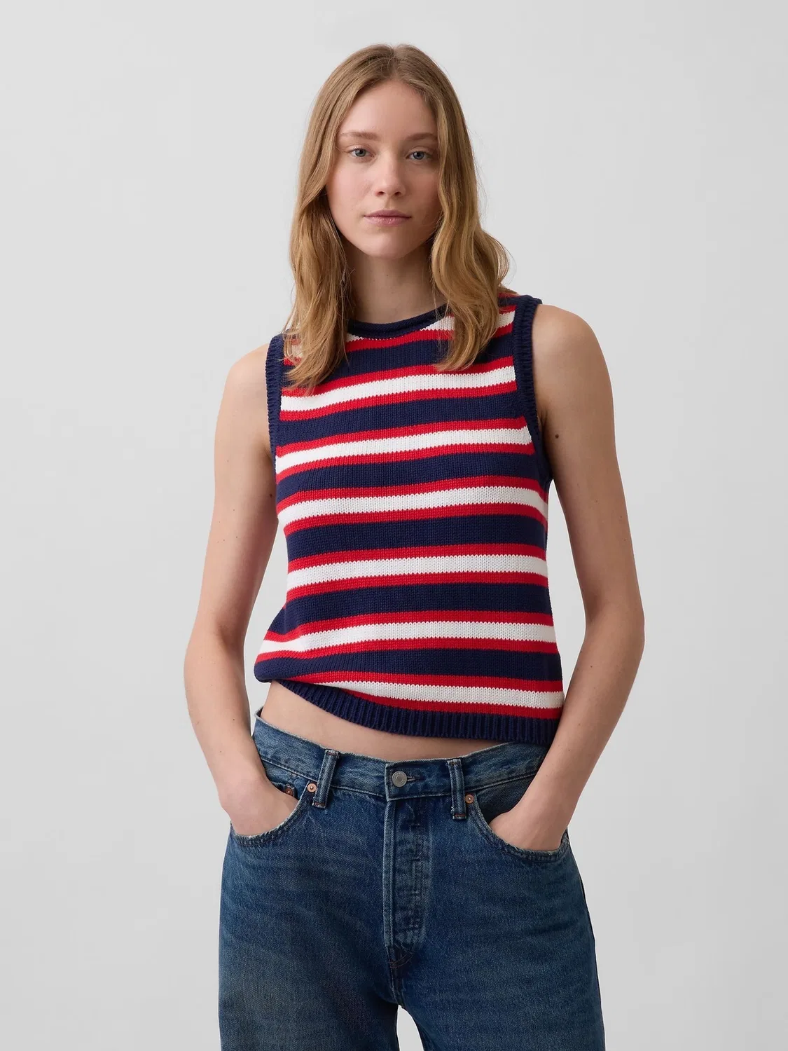 Жилет трикотажный Gap, Navy/White/Red