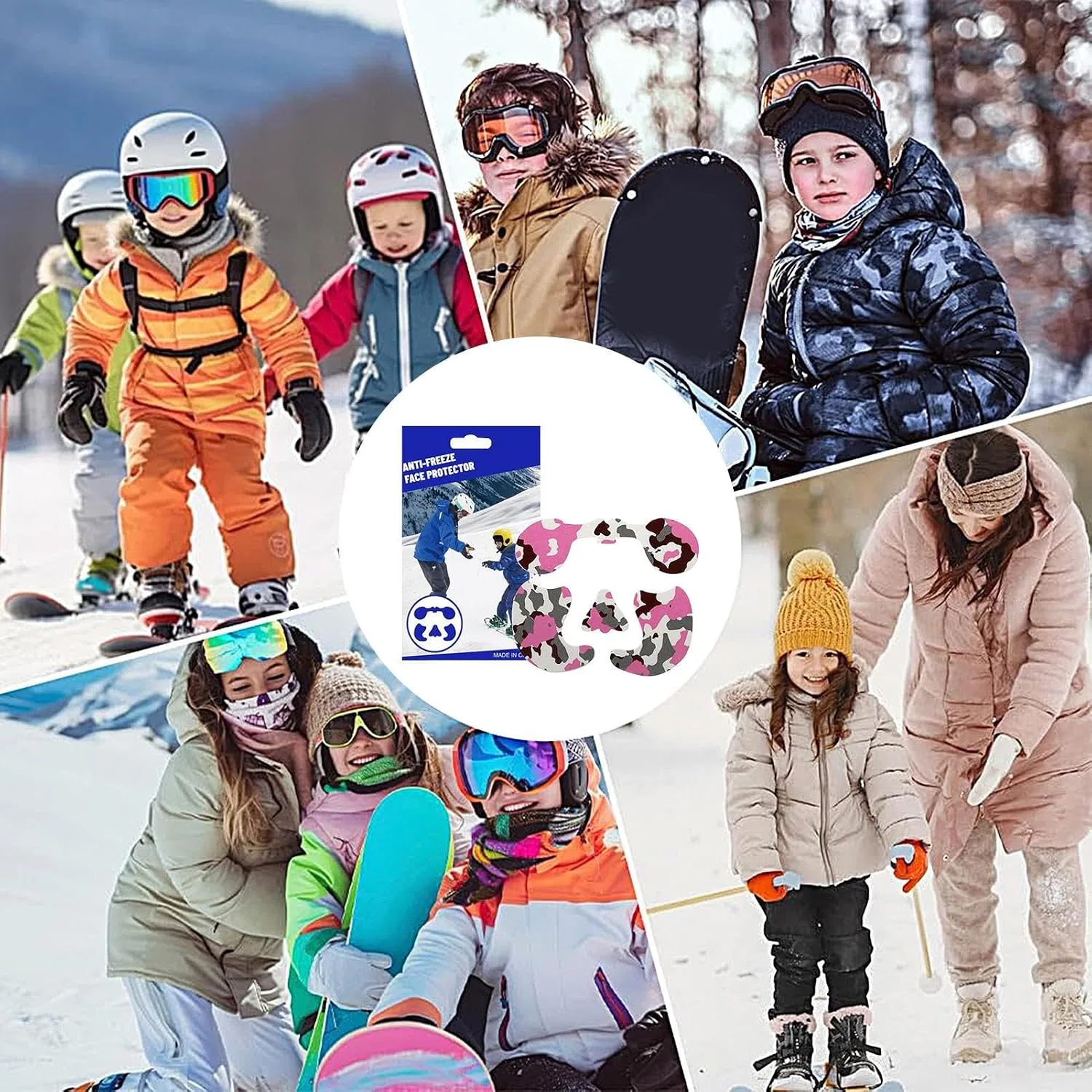 Лицевая маска Ski, ветрозащитная, UV, детская, New Pink Generic — фото 4