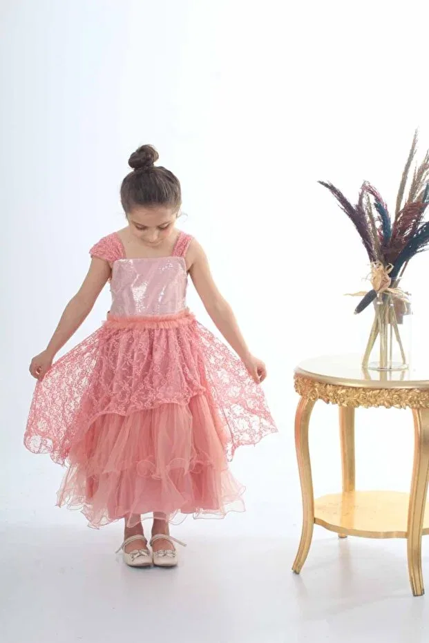 Детское платье для девочек с принтом Öfi Kids, Dried Rose