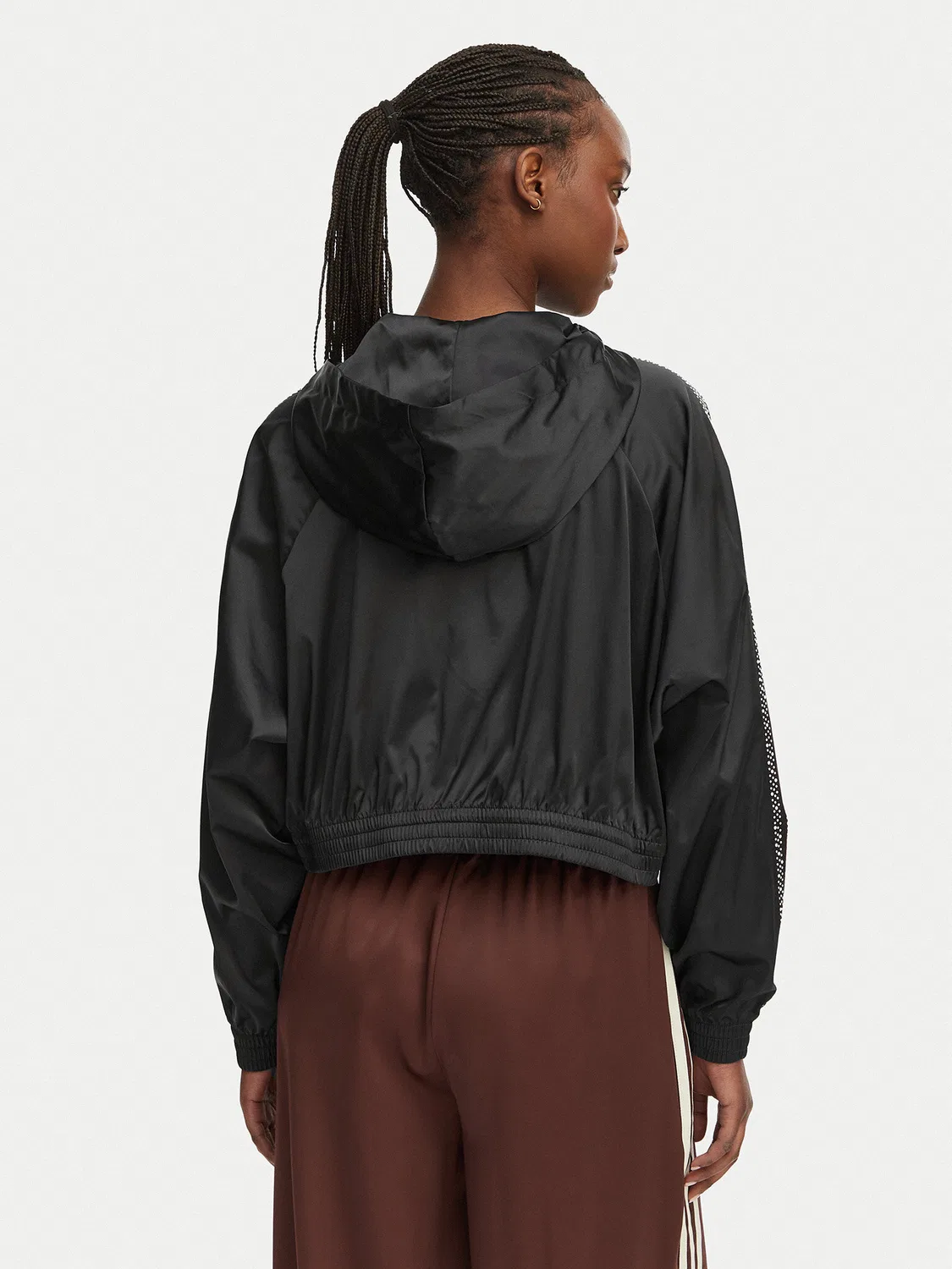 Женский свитшот свободного кроя Pearl Cropped Adidas, черный — фото 3