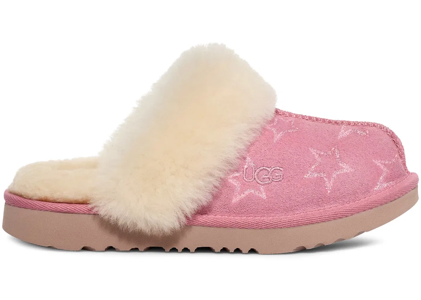 Детские тапочки с принтом UGG Cozy II Iridescent Stars Slipper UGG, Dusty Orchid Pink Iridescent