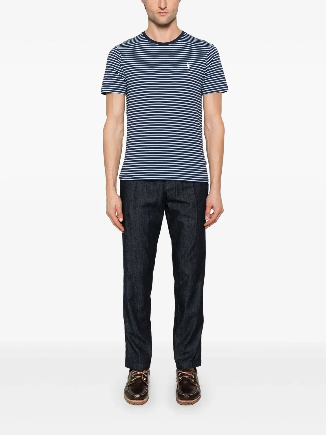 Polo Ralph Lauren Футболка в полоску, синяя — фото 3