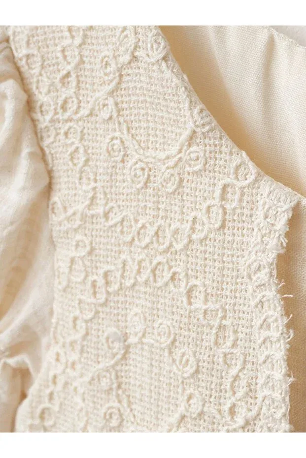 Детское платье для девочек хлопковое Premium Cotton Bohemian Cherrys Bebek, Cream — фото 3
