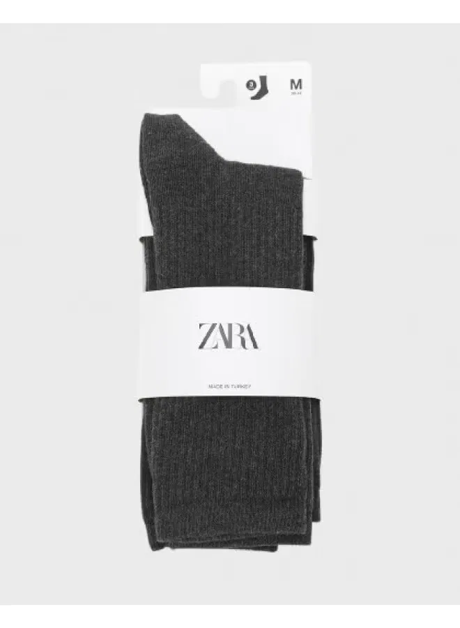 Носки хлопковые дышащие Zara, темно-серый