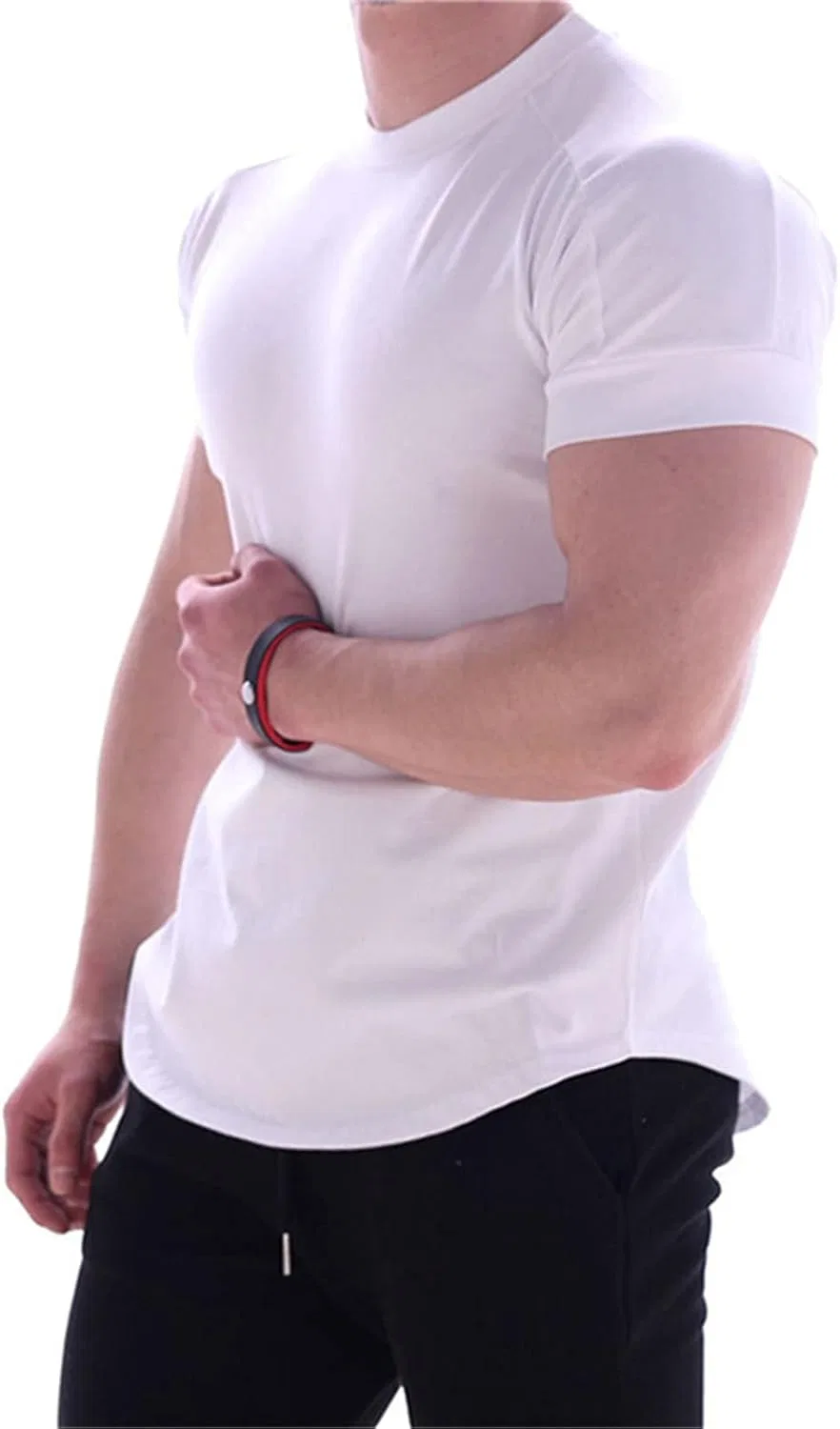 Мужская футболка-поло с воротником-стойкой и коротким рукавом Slim Fit, White — фото 3