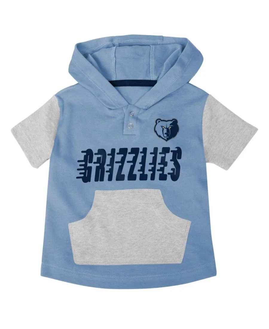 Комплект для малыша из боди, худи-футболки и шорт с принтом Memphis Grizzlies Outerstuff, Navy Light Blue — фото 4
