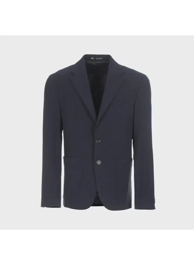 Пиджак классический с длинным рукавом Zara, темно-синий — фото 2