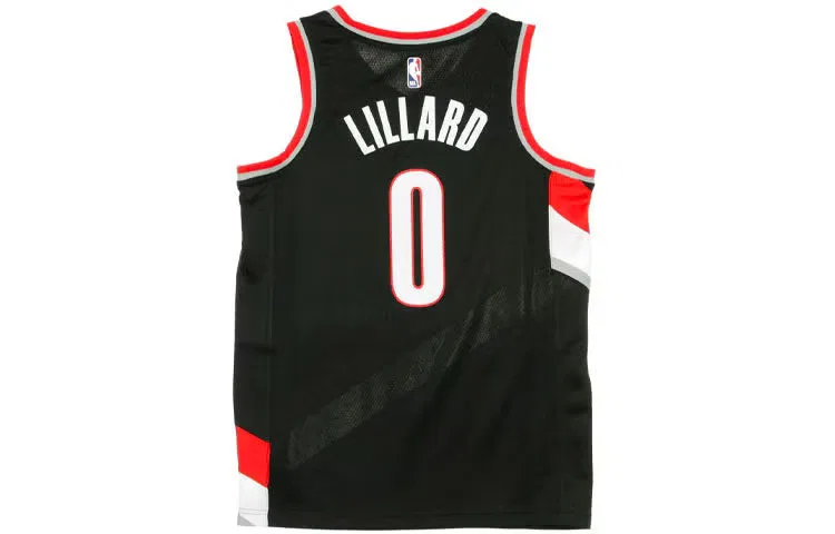 Футболка-джерси баскетбольная с принтом Blazers Lillard 0 Nike, черный