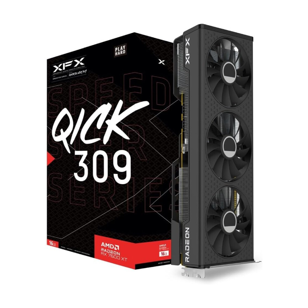 

Видеокарта XFX Speedster QICK 309 AMD Radeon RX 7600 XT, 16 ГБ, черный