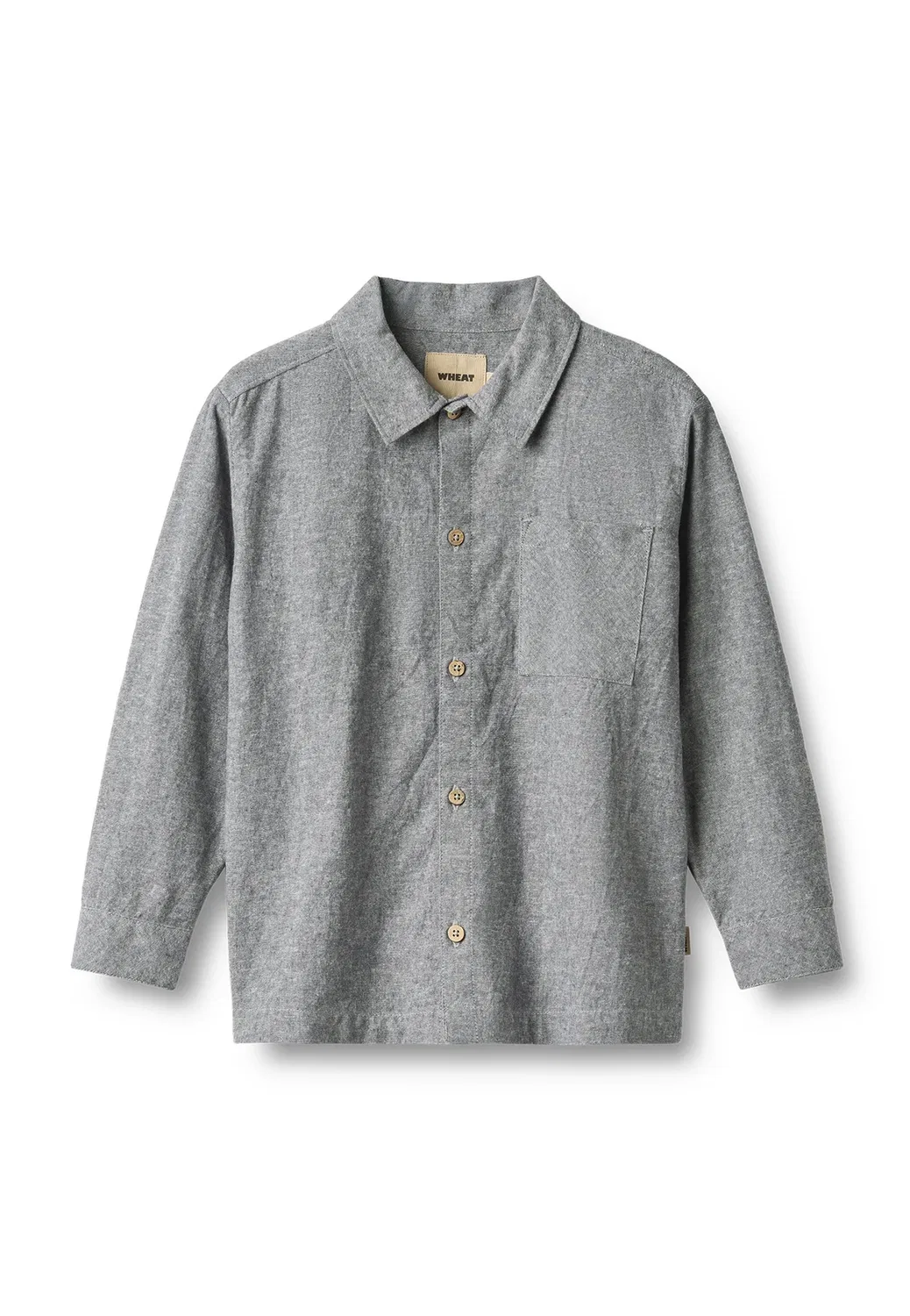 Рубашка «Оскар» унисекс - блузка на пуговицах Wheat, Dark Blue Chambray