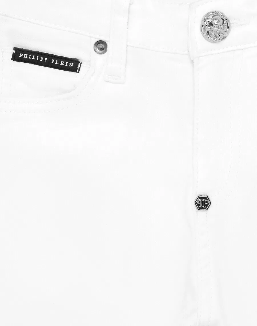 Джинсы Philipp Plein Regular из белого денима — фото 3