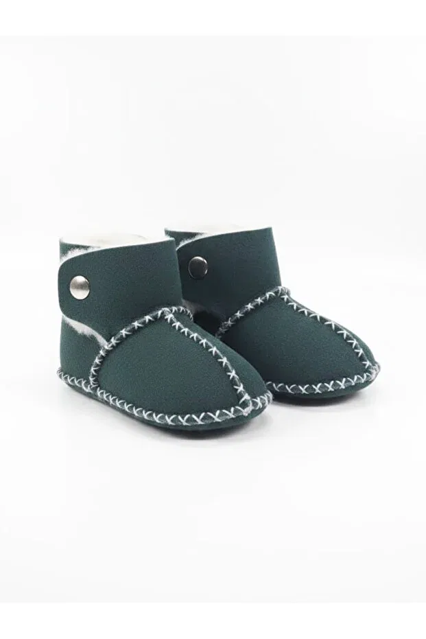 Детские ботинки из натуральной кожи без каблука Leysu Baby, Green