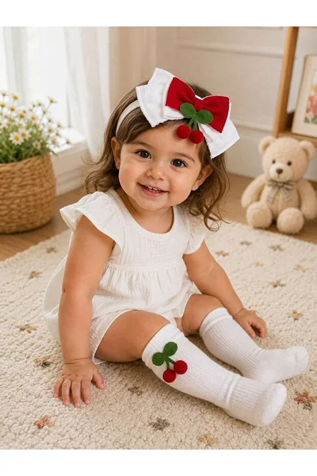 Детские носки для девочек с принтом Knee Socks Özkardeşler Baby, Nude Color