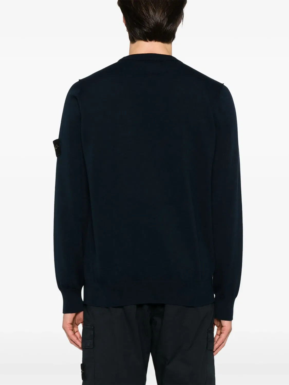 Stone Island Свитер из хлопка темно-синего цвета — фото 3