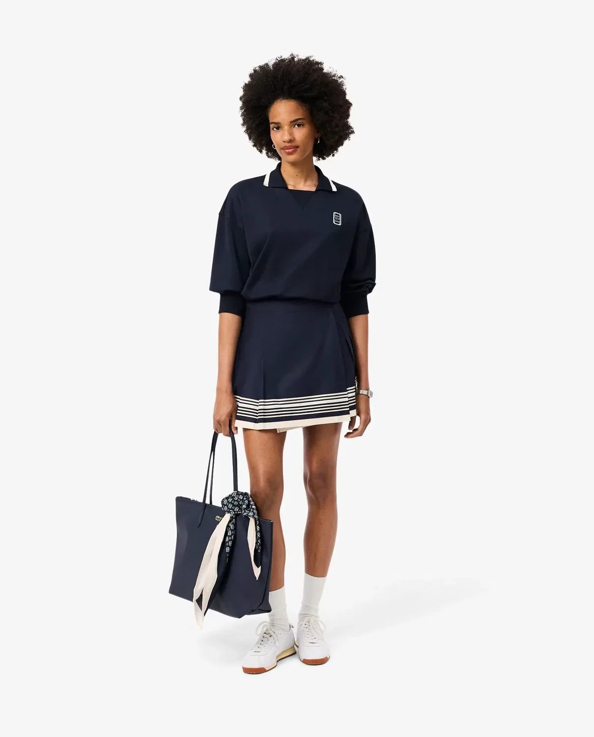 Юбка Lacoste Burdeos плиссе, 100% хлопок, бордовый — фото 4