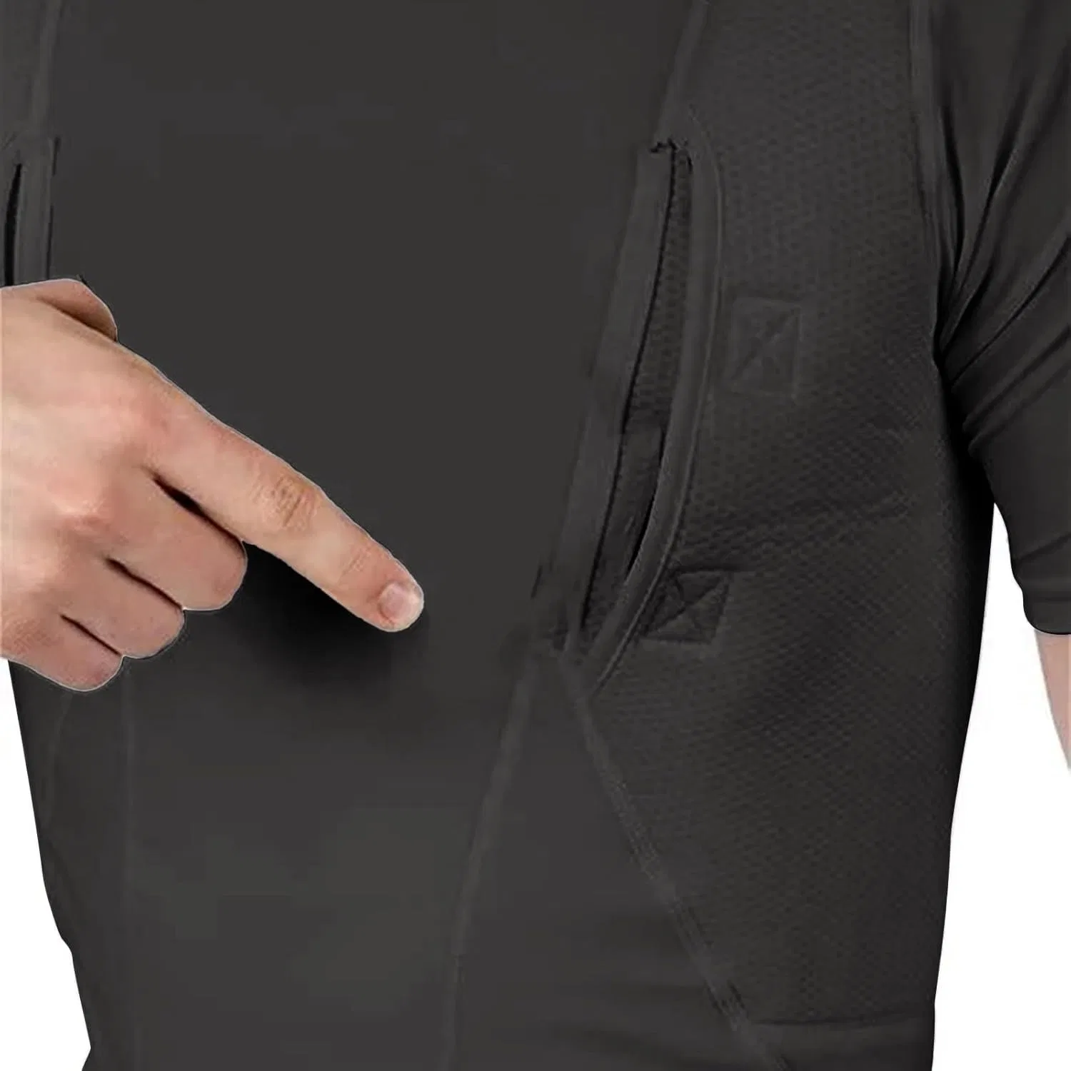Мужская футболка с scoop neck и карманом, Dark Gray — фото 2
