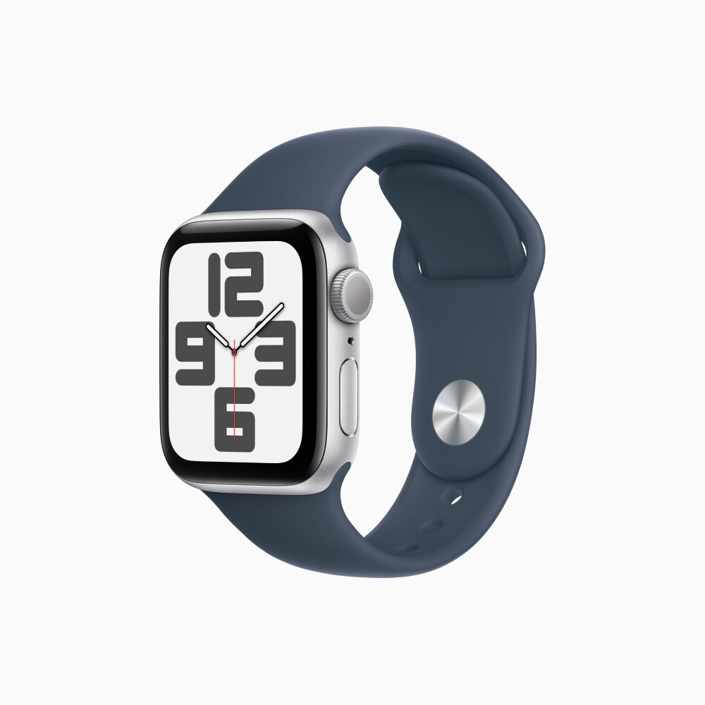 

Умные часы Apple Watch SE Gen 2 2023 (GPS), 40 мм, Silver Aluminum Case/Storm Blue Sport Band - S/M, Серебристый, Умные часы Apple Watch SE Gen 2 2023 (GPS), 40 мм, Silver Aluminum Case/Storm Blue Sport Band - S/M