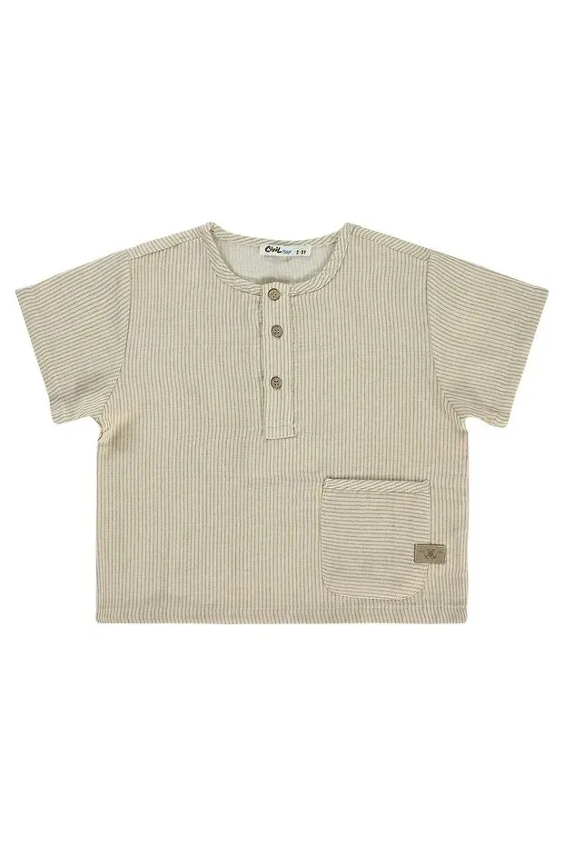 Детская рубашка для мальчиков с коротким рукавом Civil Boys, Beige
