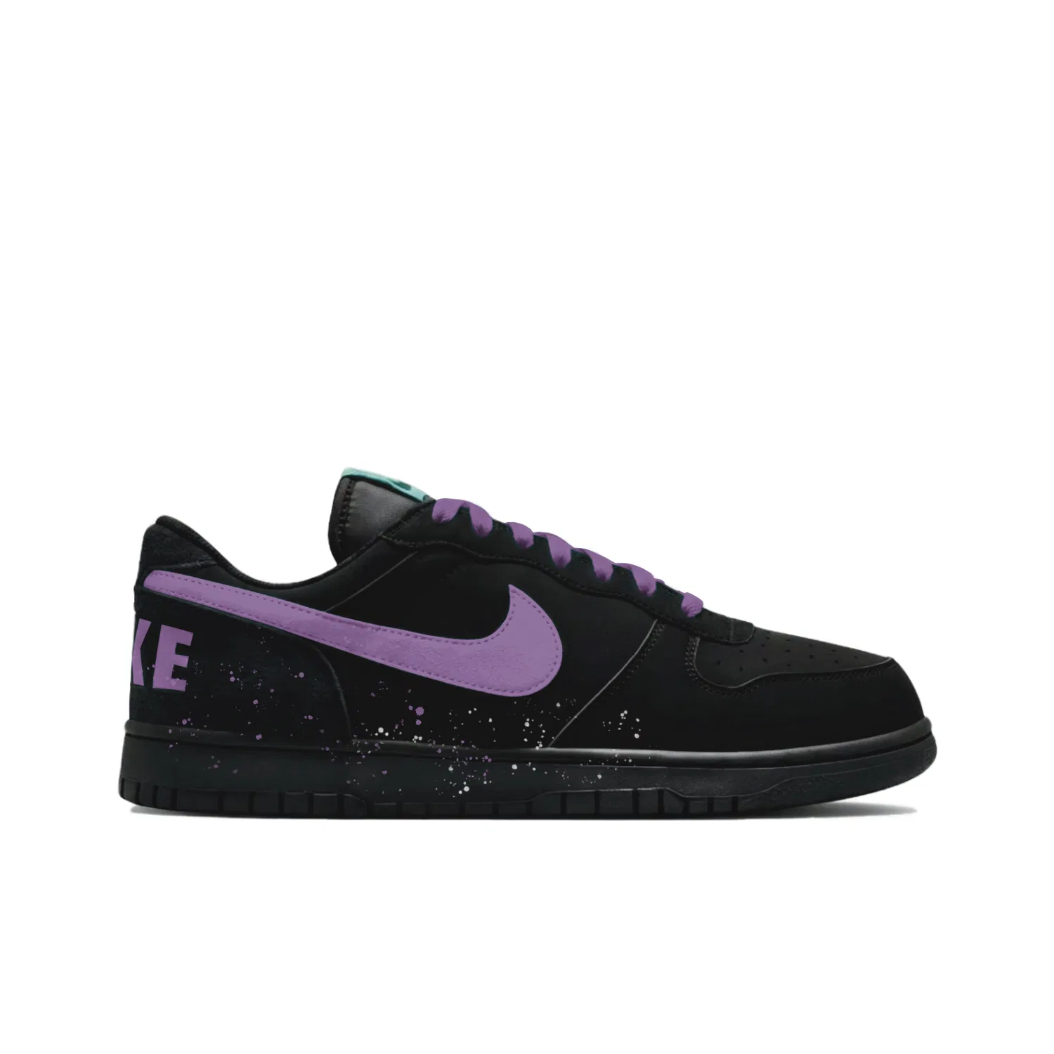 Детские кроссовки для скейтбординга с принтом Nike Big Low Lux, Black Purple-Exclusive Shopping Bag — фото 4