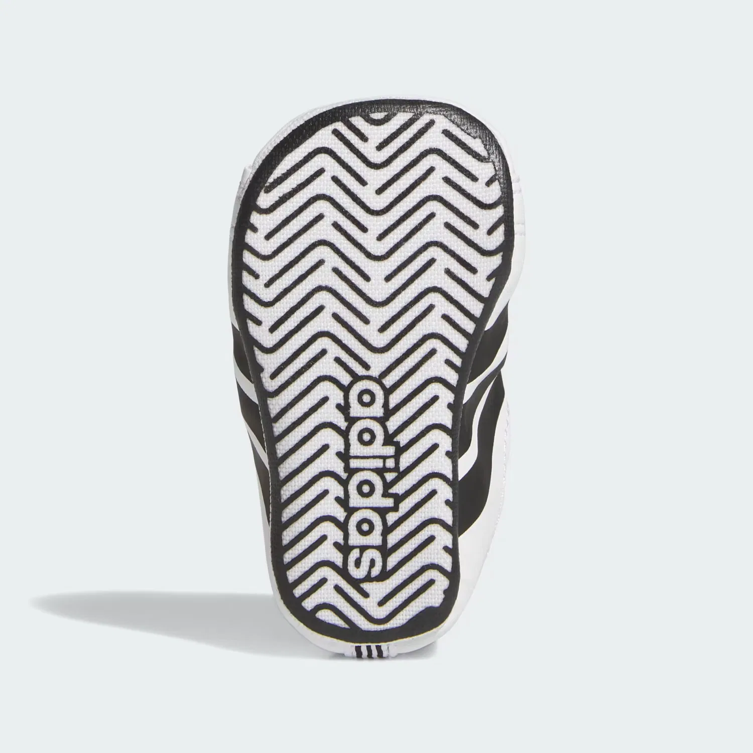 Детские кроссовки-пинетки на эластичных шнурках Grand Court Crib Adidas Sportswear, белый/черный — фото 3