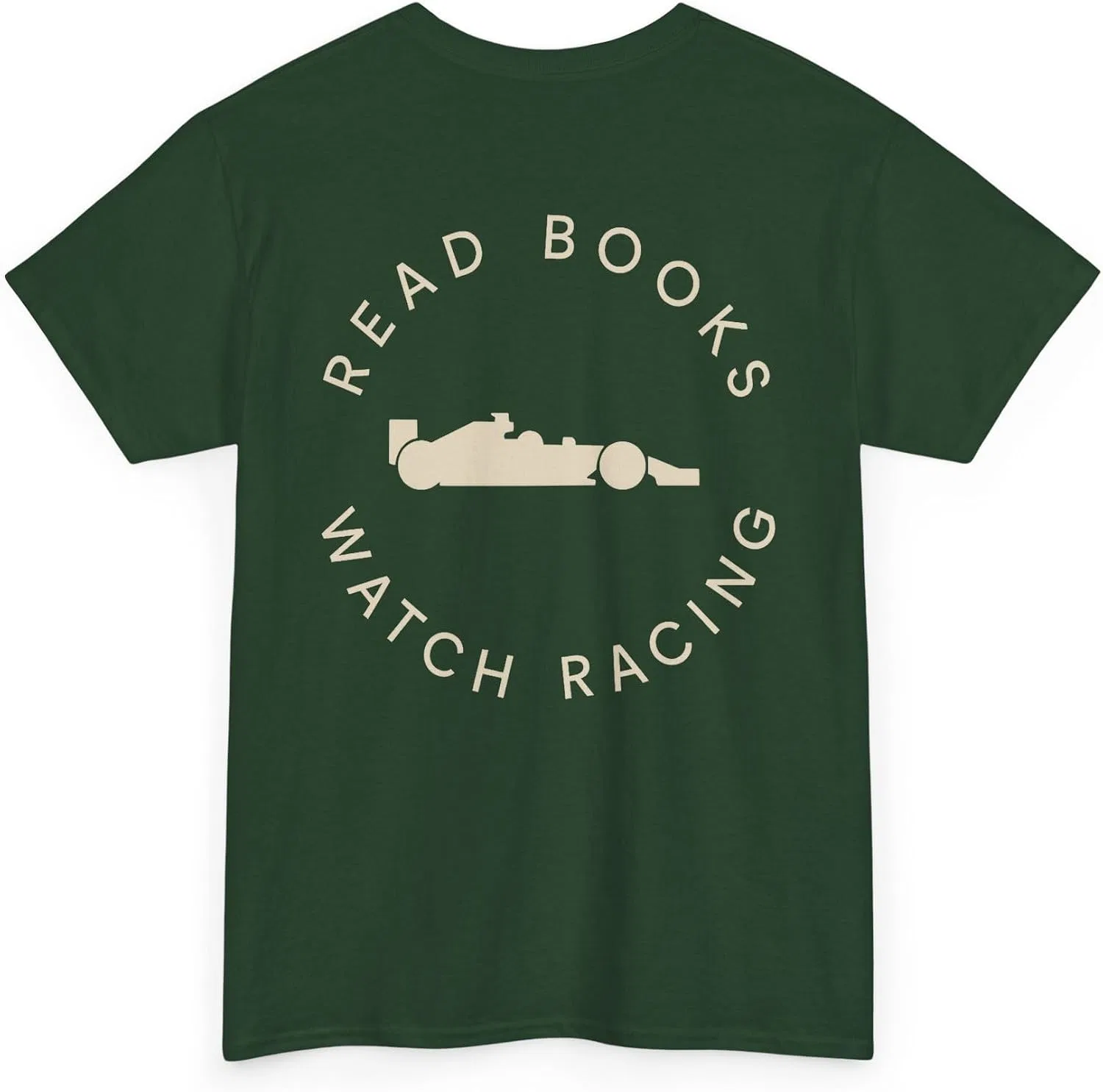 Мужская футболка с ретро-графикой Inspired Read Book Watch Racing, Forest Green — фото 2