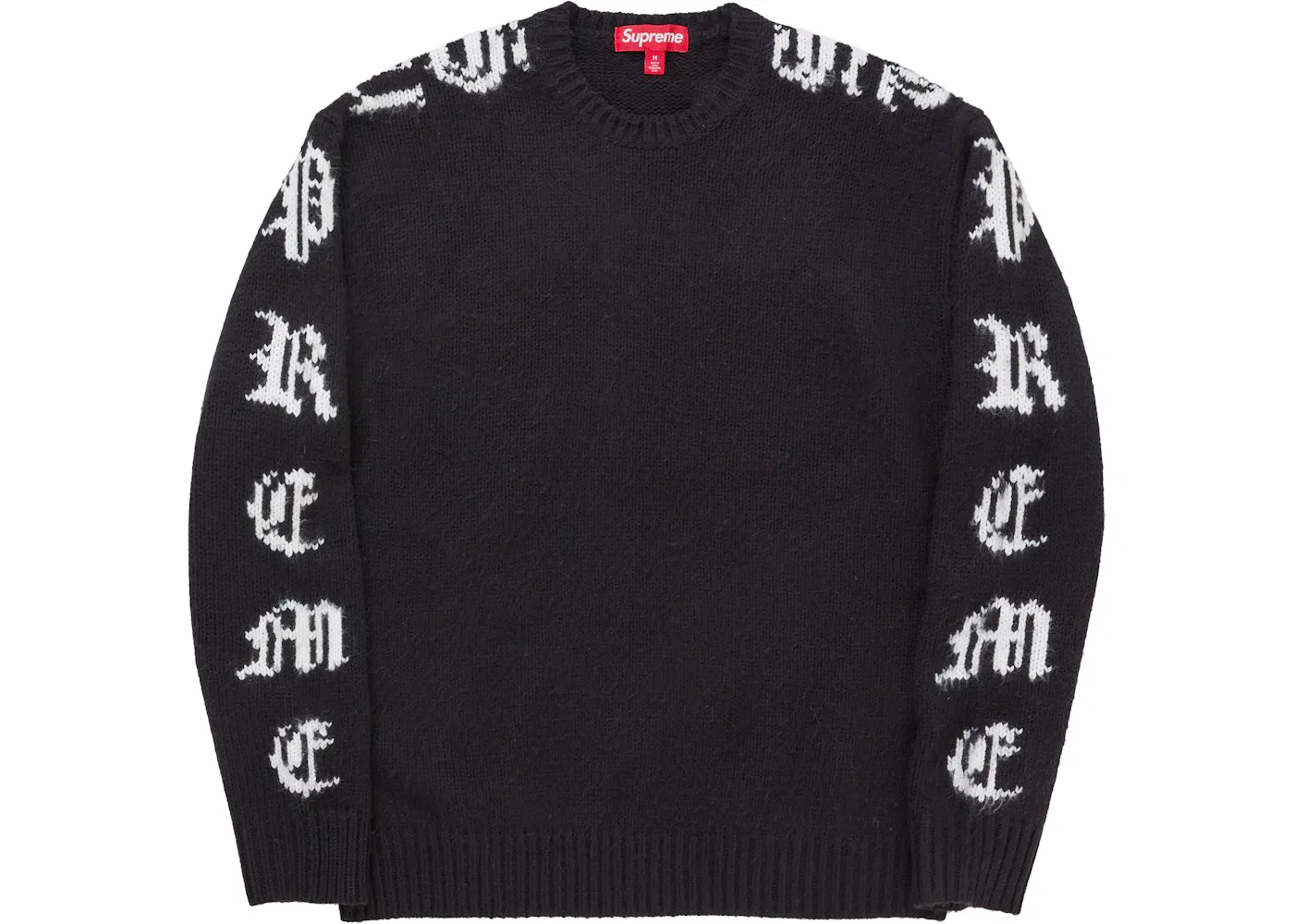 Мужской свитер с длинным рукавом Supreme Old English Sleeves, Black