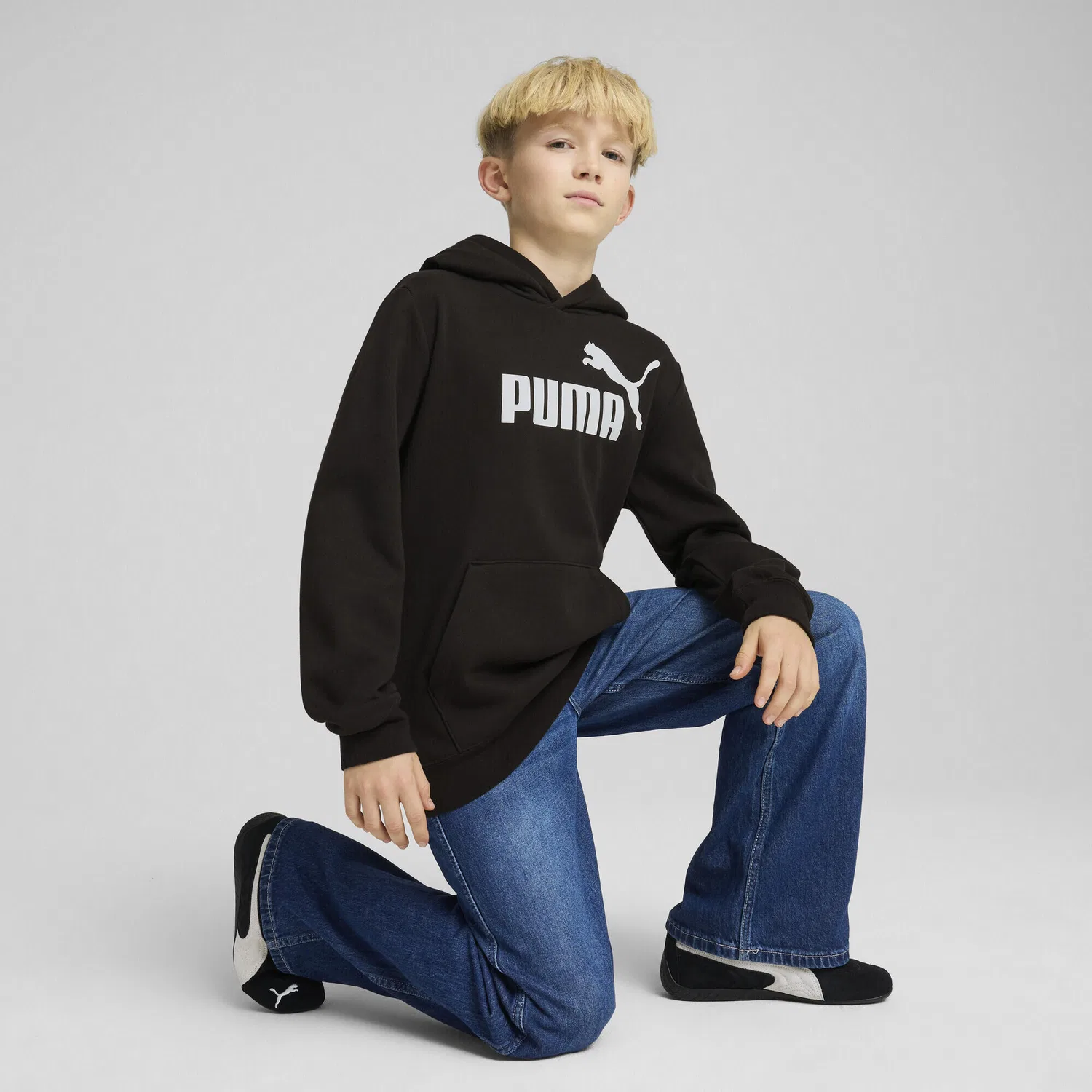 Детское худи для мальчиков с логотипом ESS No. 1 Logo, Puma, Schwarz — фото 4