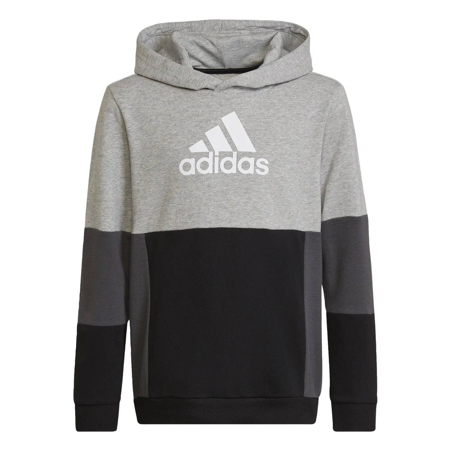 Детское худи с колорблокингом Colourblock Hoodie Adidas, Grau Weiss Schwarz