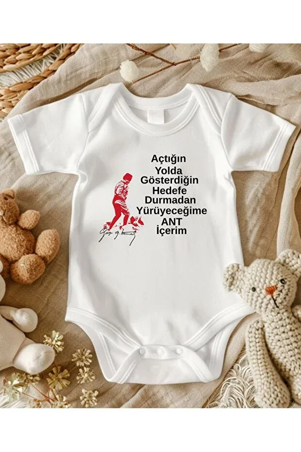 Детское боди для новорожденных с принтом Ataturk written and we written baby bodysuit with name, mother, aunt, uncle, baby gift Lupi, Cress