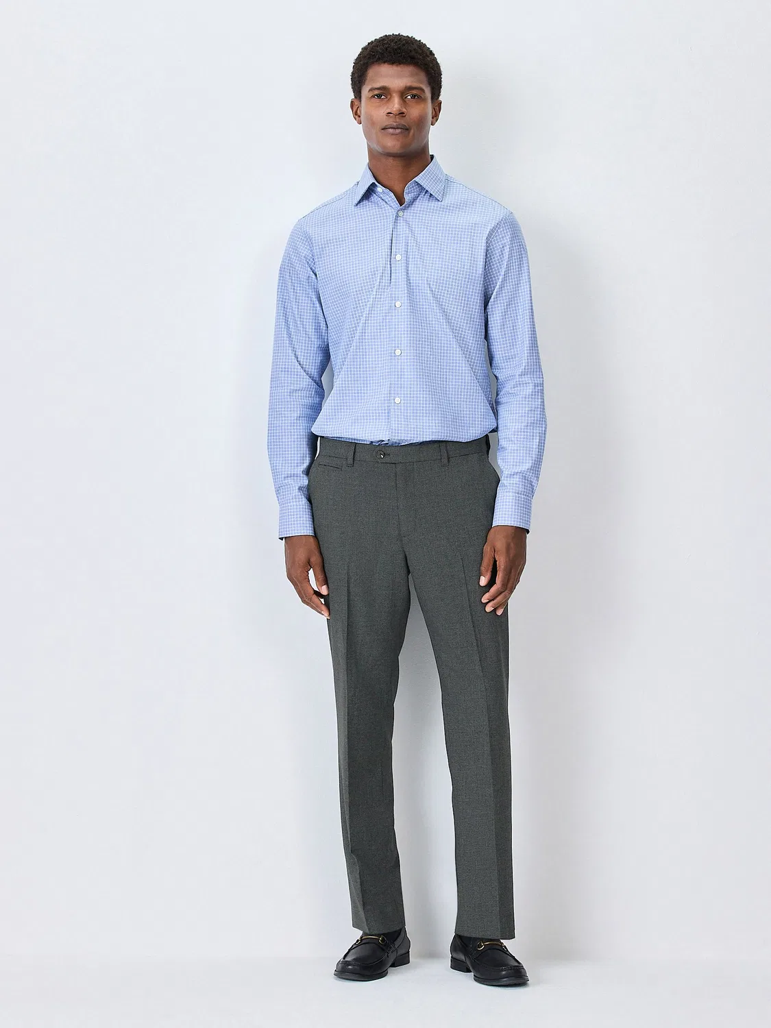 Брюки с посадкой Slim Fit, с внутренней эластичной резинкой на поясе Next, угольно-серый — фото 2