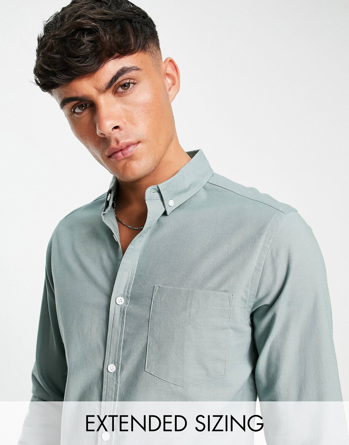 

Узкая оксфордская рубашка синего цвета ASOS DESIGN ASOS DESIGN