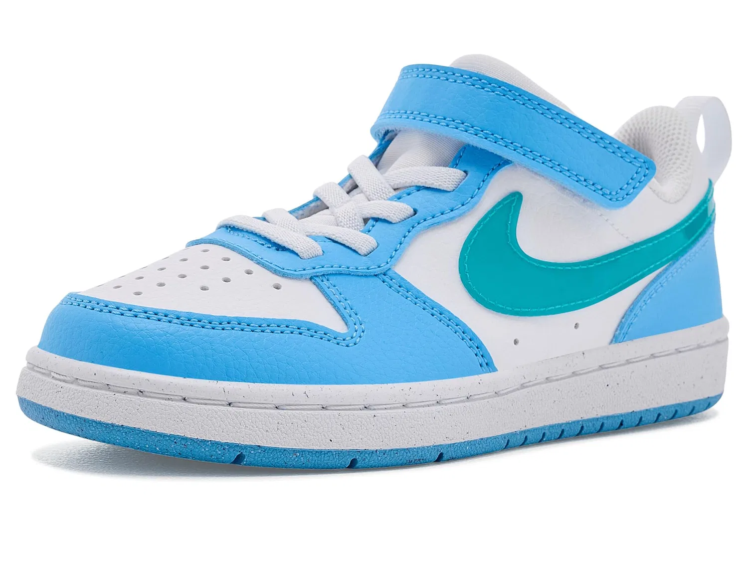 Кроссовки Court Borough Low (для маленьких детей) Nike Kids, White/Energy/Football Blue