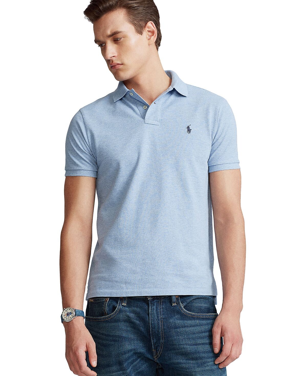 

Мужская футболка-поло slim fit из сетчатой ​​ткани на заказ Polo Ralph Lauren, мульти