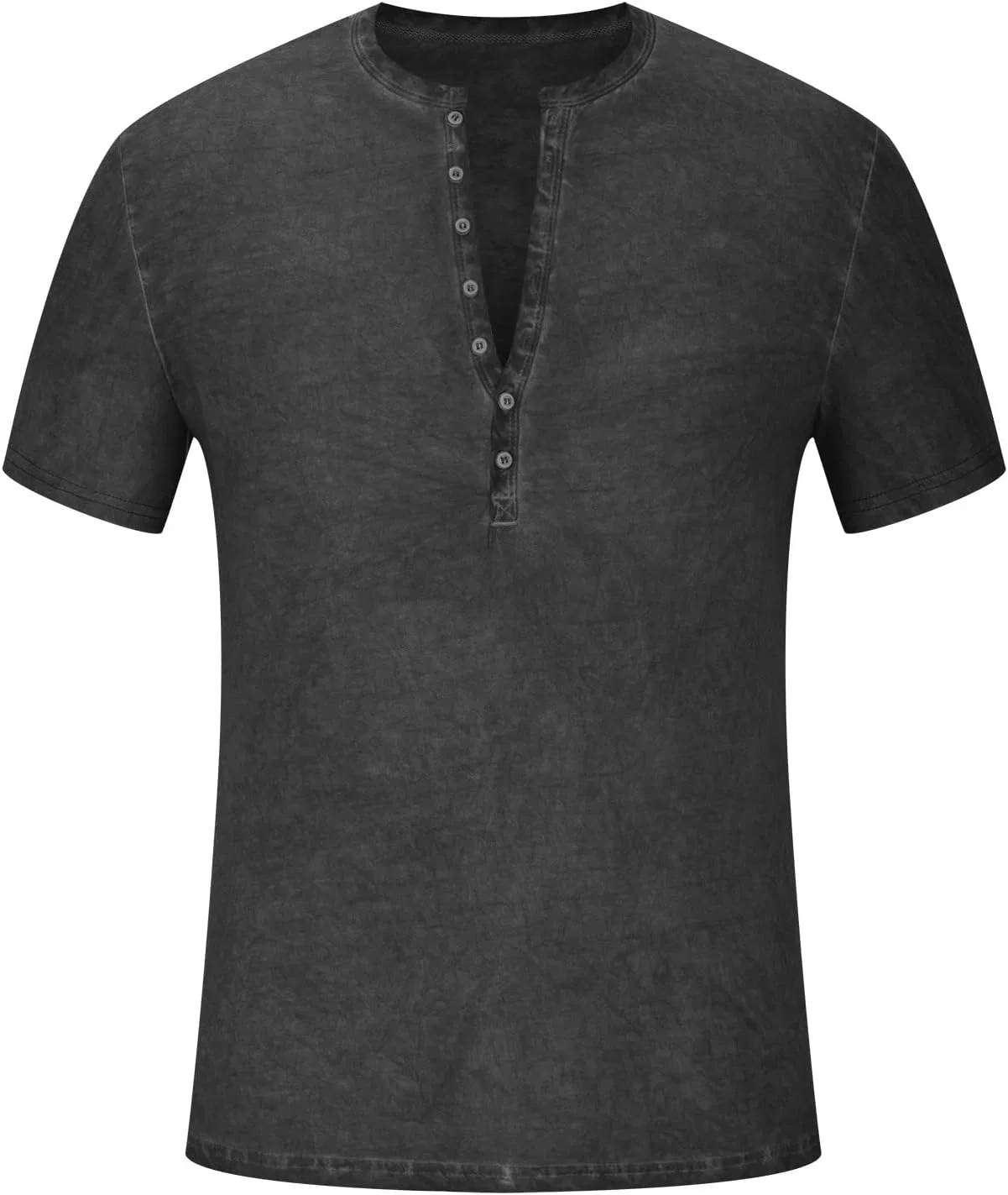 Мужская повседневная футболка с пуговицами Henley, Dark Gray — фото 2