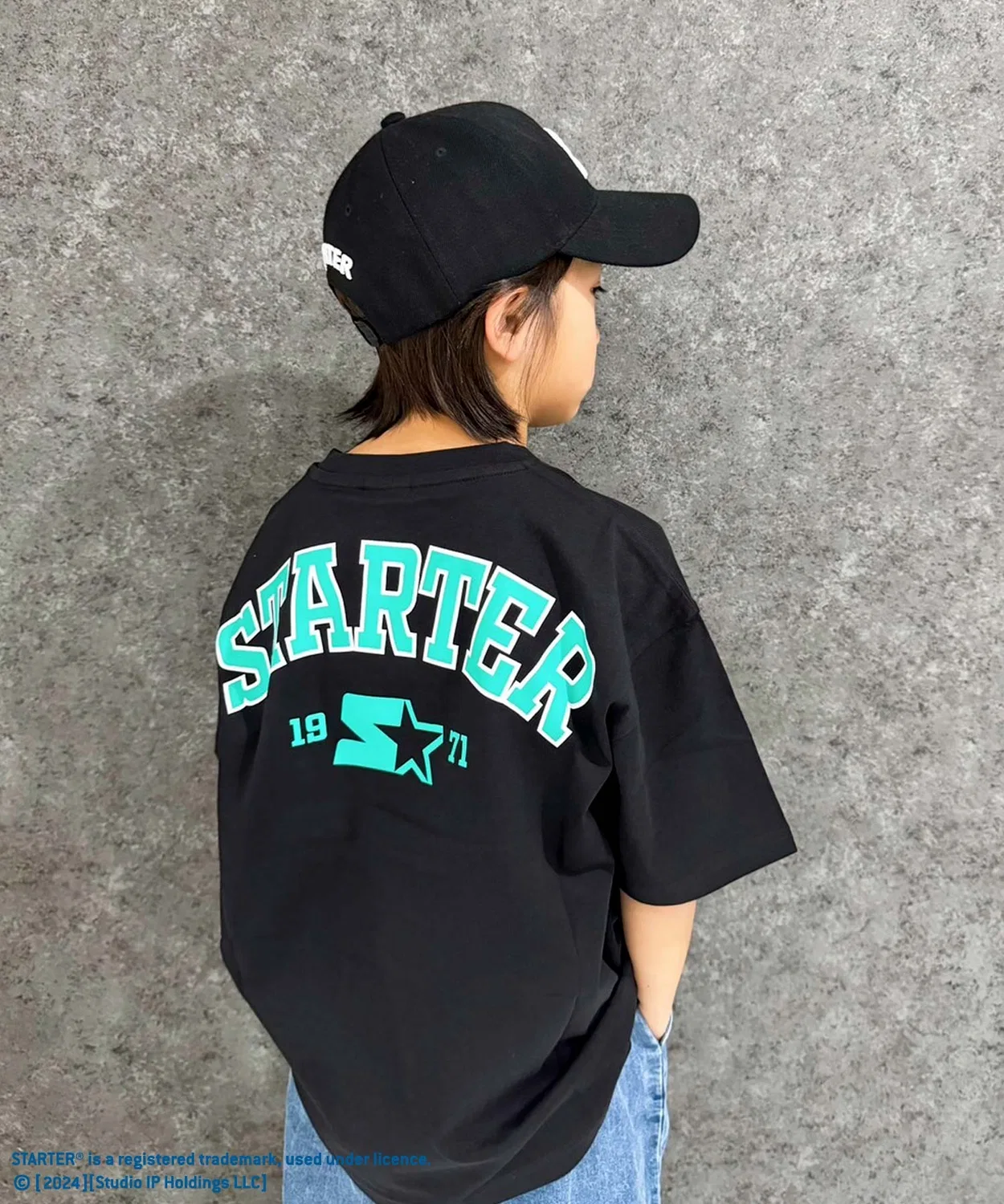 Детская футболка с принтом BIG T Starter, Black