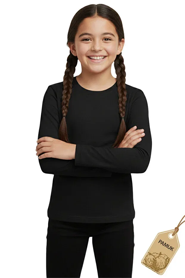 Детская футболка с длинным рукавом Mk Mukko Kids, Black