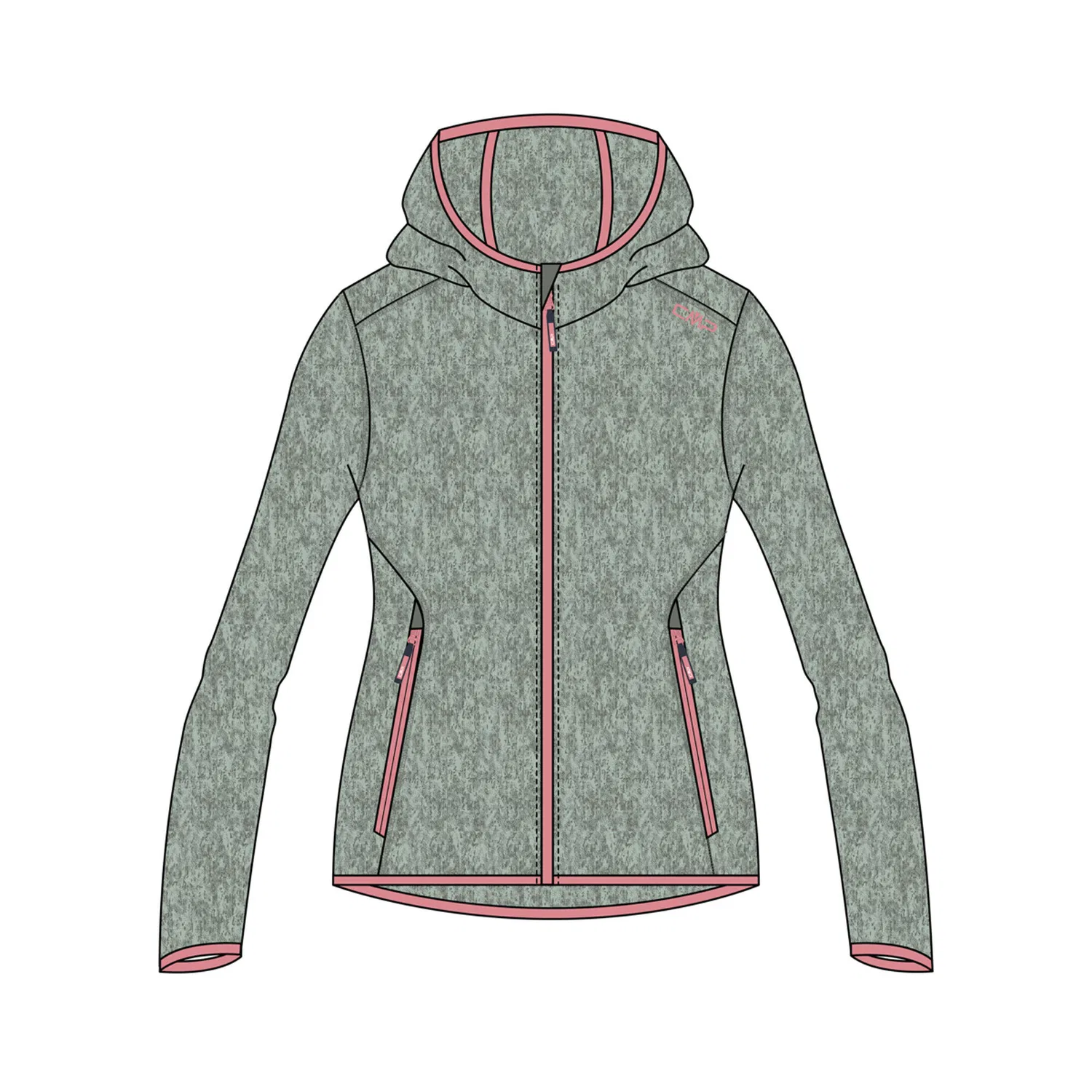 Детская флисовая куртка с капюшоном Fix Hood Cmp, Green Olive Grey