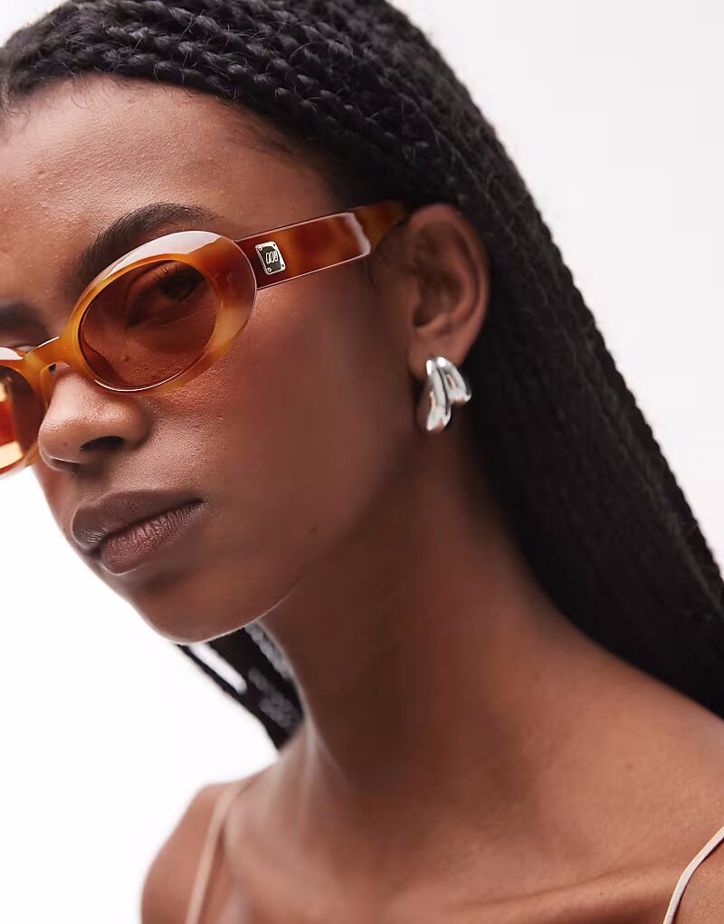 

Солнцезащитные очки Le Specs work it овальной формы в ярко-черепаховой оправе