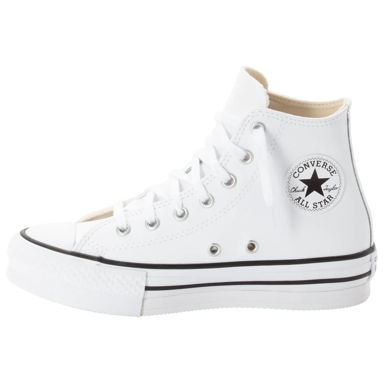 Детские кеды на шнуровке Converse, White/Natural Ivory/Black — фото 2