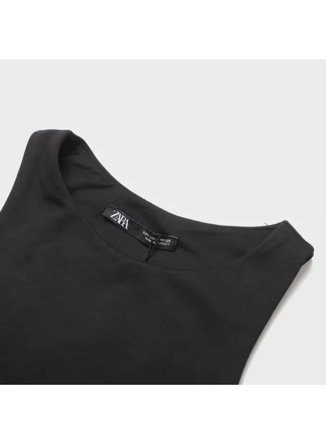 Комбинезон без рукавов на кнопках Zara, черный — фото 4