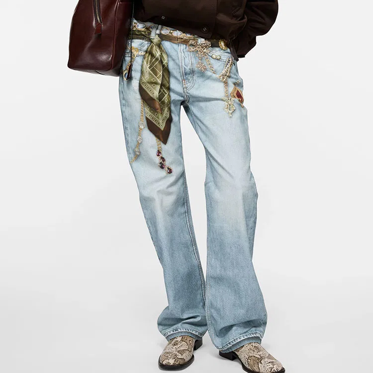 Женские джинсы Acne Studios, Light Blue EU Fit-REGULAR — фото 4