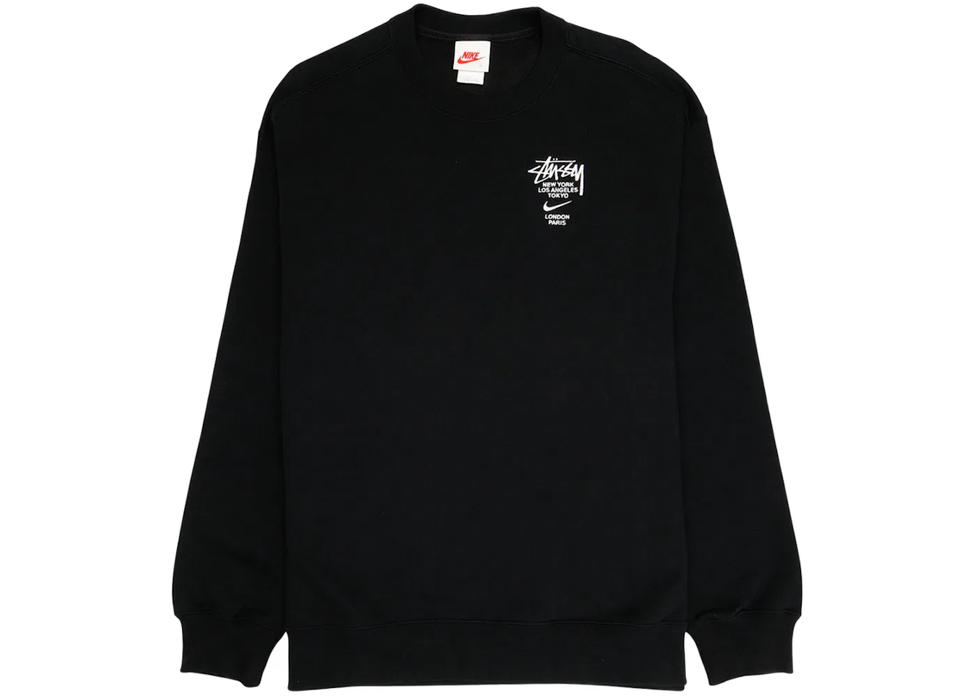 Мужской свитшот с принтом Nike x Stussy International Crewneck Sweatshirt, Black