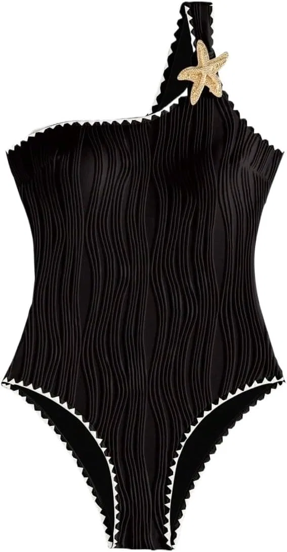 Женский монокини с асимметричным вырезом Elegant, Black — фото 3