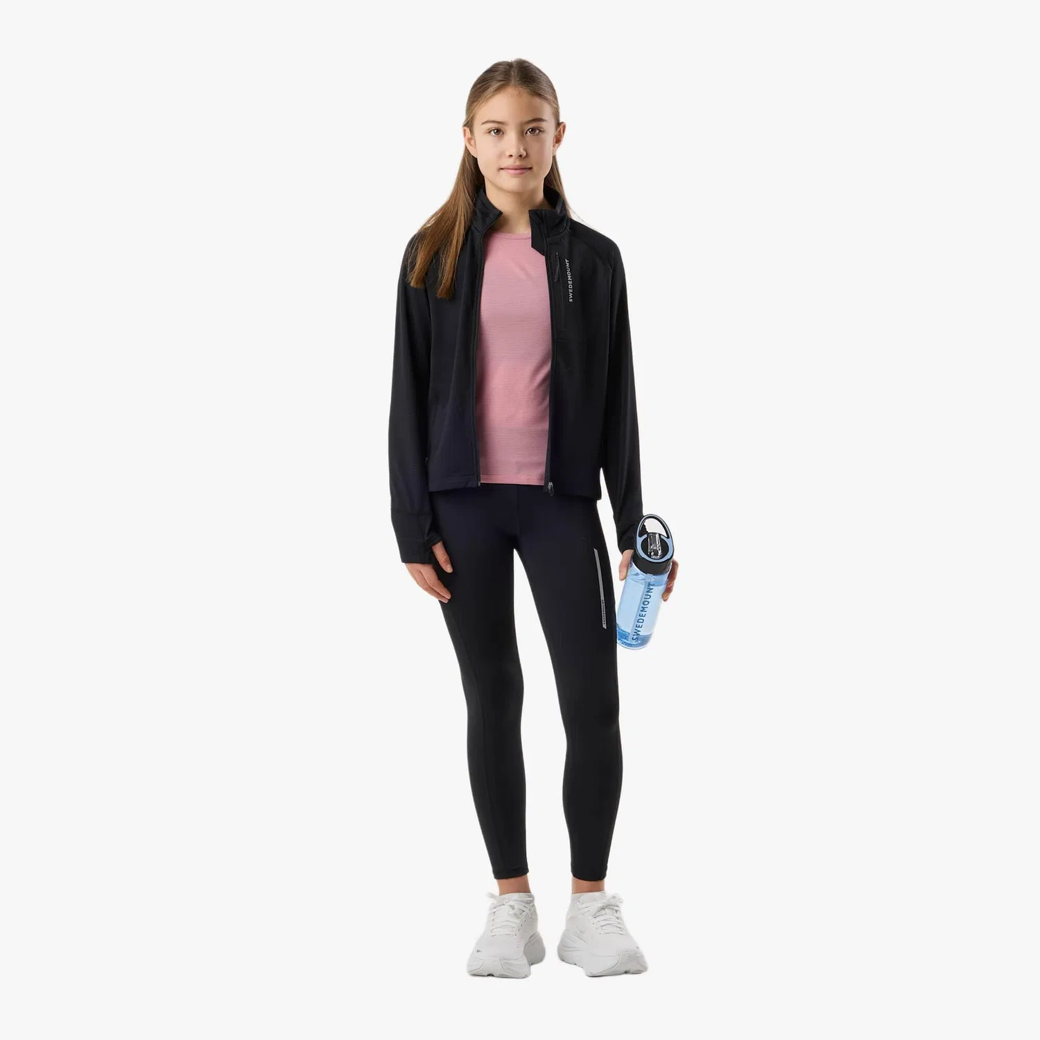 Детское тренировочное флисовое худи Ultra Light Full Zip JR Swedemount, Schwarz — фото 3